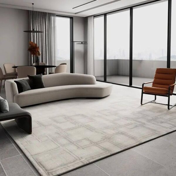 Light Luxury Grey Carpet Modern Living Room Decoration Carpets Hall Office Large Floor Mat Bedroom Bedside Rugs,200X290cm 78.7X114in