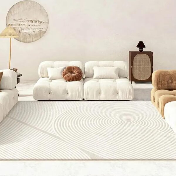 Modern White Minimalism Large Living Room Carpet Light Luxury Beige Decoration Bedroom Carpet Soft Lounge Rug Washable Floor Mat,13,140x200cm,55x79in