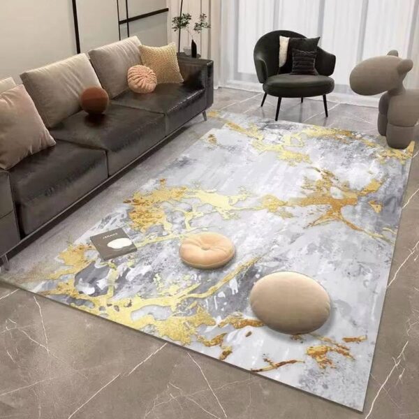 Gold Decoration Abstract Carpets for Living Room Light Luxury Home Carpet Modern Rooms Sofa Area Rug Bedroom Bedside Floor Mat,Flannel 1,180x250cm 71x98in