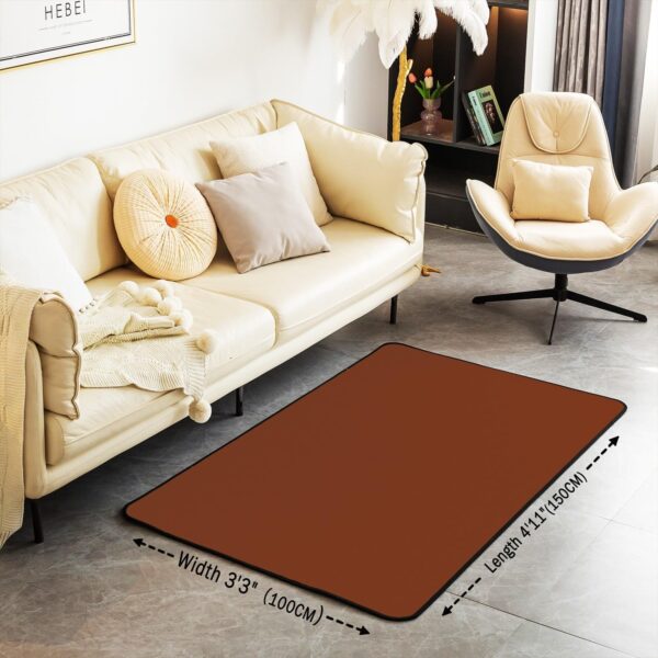 Brown Area Rug 3'x5',Modern Simple Style Non Slip Carpet for Kids Girls Adults,Amber Solid Color Decor Rug for Living Room Bedroom Playroom Backyard - Image 2