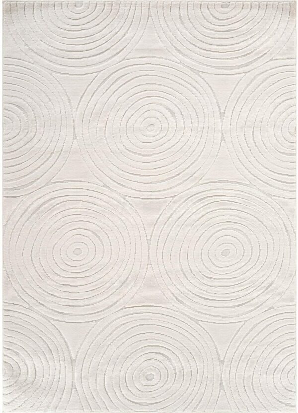 Micro Loop Area Rug Light Gray 8x10 Geometric Modern Luxury Circular Durable Soft Indoor Rugs for Living Dining Room Office Stain Resistant Non Shedding Casual Indoor Carpet 8 x 10 - Image 2