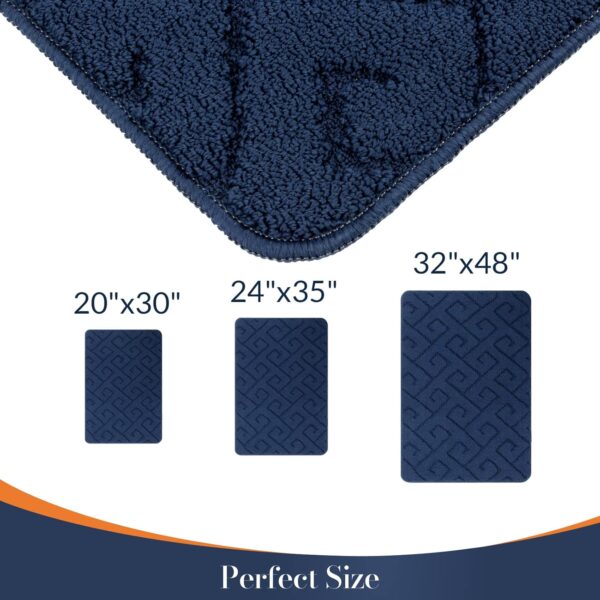 Indoor Doormat, Front Door Mat for Entrance (20"x32"Navy Blue) Machine Washable Entryway Rug, Non Slip Trapper Door Rugs Absorbent Dirt Low Profile Shoes Scraper Inside Floor Mats - Image 2