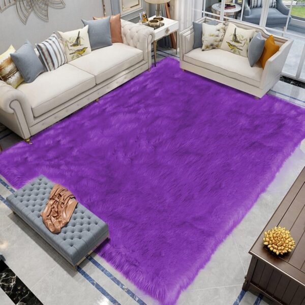 8x10 Area Rugs for Living Room Fluffy Bedroom Rug Purple Washable Rug Faux Fur Rug Fuzzy Shag Rug Carpet Floor Rug Plush Room Rug Home Decor Rectangle