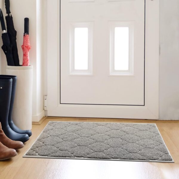 Door Mat, Front Door Mat, 46x35, Welcome Mats for Entryway,Garage,High Traffic Areas, Jumbo Size, Doormat Entrance, Waterproof Mat, Easy Clean, Outdoor Indoor Floor Mat,Non Slip (Grey) - Image 2
