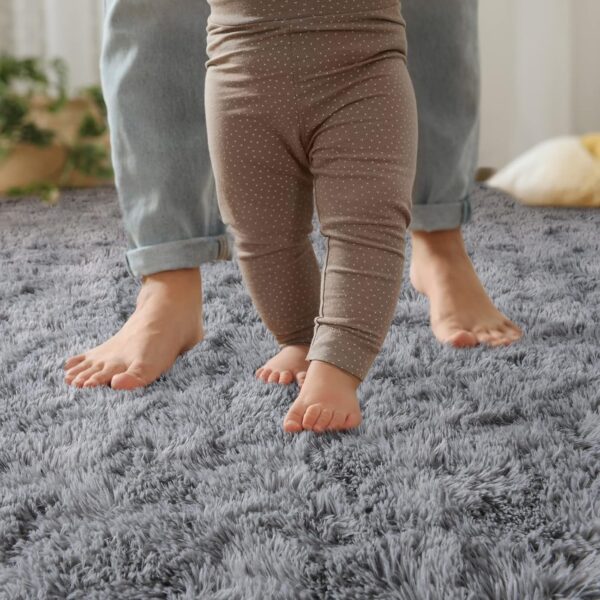 Area Rugs for Bedroom, 2x3 Door Mat Washable Small Grey Bedside Rug,Fluffy gy Entryway Rugs for Living Room,  Indoor Floor Carpet for Kids Boy and Girls, Home Decor Aesthetic - Image 2