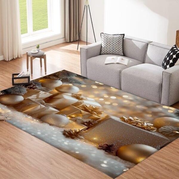 6x9 Area Rugs for Living Room, Machine Washable Light Luxury Gift Box Rug, Non-Slip Low Pile Throw Starlight Rugs with Rubber Backing Washable Carpet for Bedroom Dining Room Kitchen Home Decor - Image 2