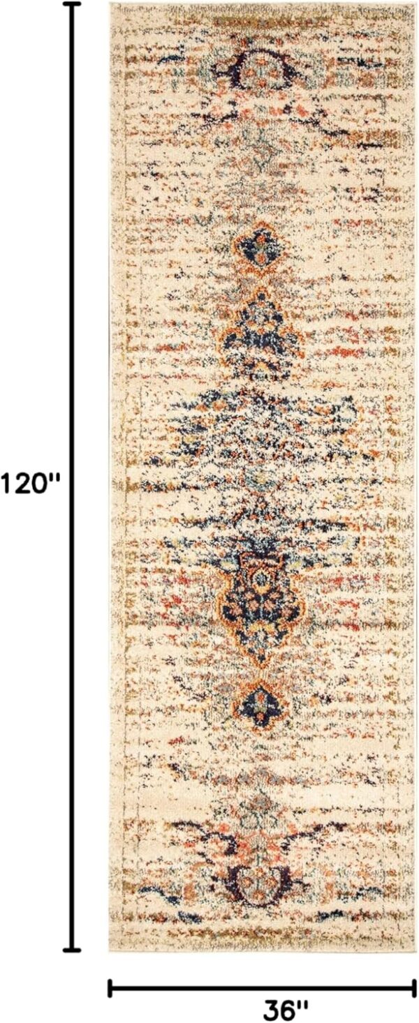 Distressed Persian Runner Rug, 2 ft 6 in x 10 ft, Sand - Image 2