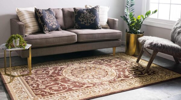 Traditional Classic Medallion Floral Motif Area Rug (2' 2 x 3' 0 Rectangular, Brown/ Ivory) - Image 2