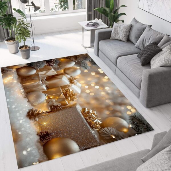6x9 Area Rugs for Living Room, Machine Washable Light Luxury Gift Box Rug, Non-Slip Low Pile Throw Starlight Rugs with Rubber Backing Washable Carpet for Bedroom Dining Room Kitchen Home Decor