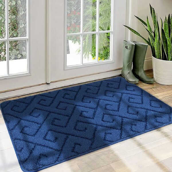 Indoor Doormat, Front Door Mat for Entrance (20"x32"Navy Blue) Machine Washable Entryway Rug, Non Slip Trapper Door Rugs Absorbent Dirt Low Profile Shoes Scraper Inside Floor Mats