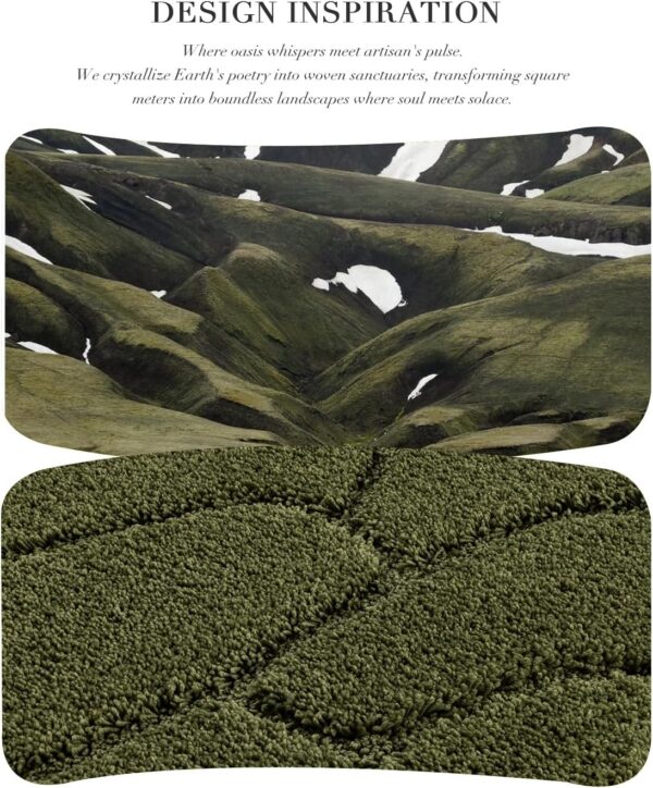 Bathroom Rugs, 32x20 Inches Bath Mats for Bath Non Slip, Extra Soft Absorbent Microfiber Shower Bath Rugs Mats Carpet for Bathroom Floor, Machine Washable (Olive Green) - Image 2