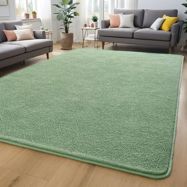 Sage-Green Area Rugs for Bedroom Living Room, 5x7 Feet Indoor Memory Foam Rug, Modern Washable Rugs for Kids Boys Girls Room, Dorm Bedside  Carpets for Home Decor - Image 2