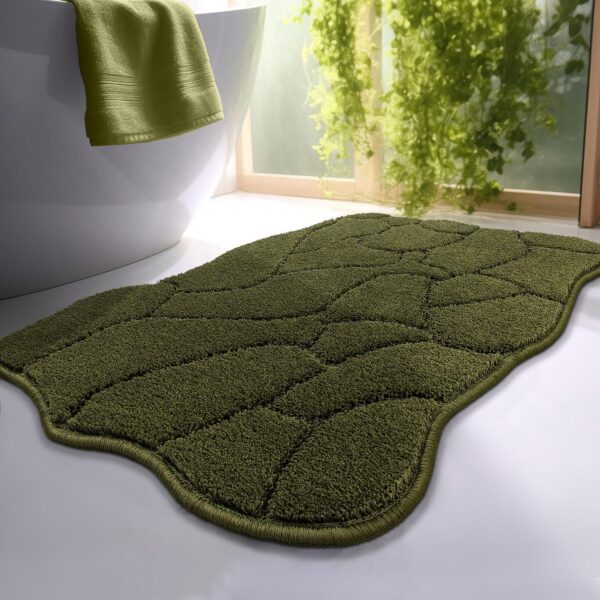 Bathroom Rugs, 32x20 Inches Bath Mats for Bath Non Slip, Extra Soft Absorbent Microfiber Shower Bath Rugs Mats Carpet for Bathroom Floor, Machine Washable (Olive Green)