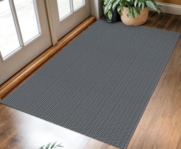 Washable Entryway Rug 3x5 Ft Area Rugs Cotton Rubber Backed Throw Rugs Indoor Door Mat Kitchen Rugs Braided Floor Carpet for Front Entrance Kitchen Living Room, Grey/Charcoal Grey