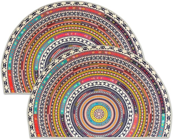 2 Pcs Half Round Home Welcome Door Mat,24''X36'' Indoor Welcome Doormat Outdoor Carpet Entrance Rug Living Room Bedroom Entrance Mat (24''X36'', 2)