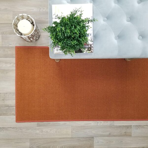 Custom Size Burnt-Orange Solid Plain Rubber Backed Non-Slip Hallway Stair Runner Rug Carpet 22 inch Wide Choose Your Length 22in X 8ft